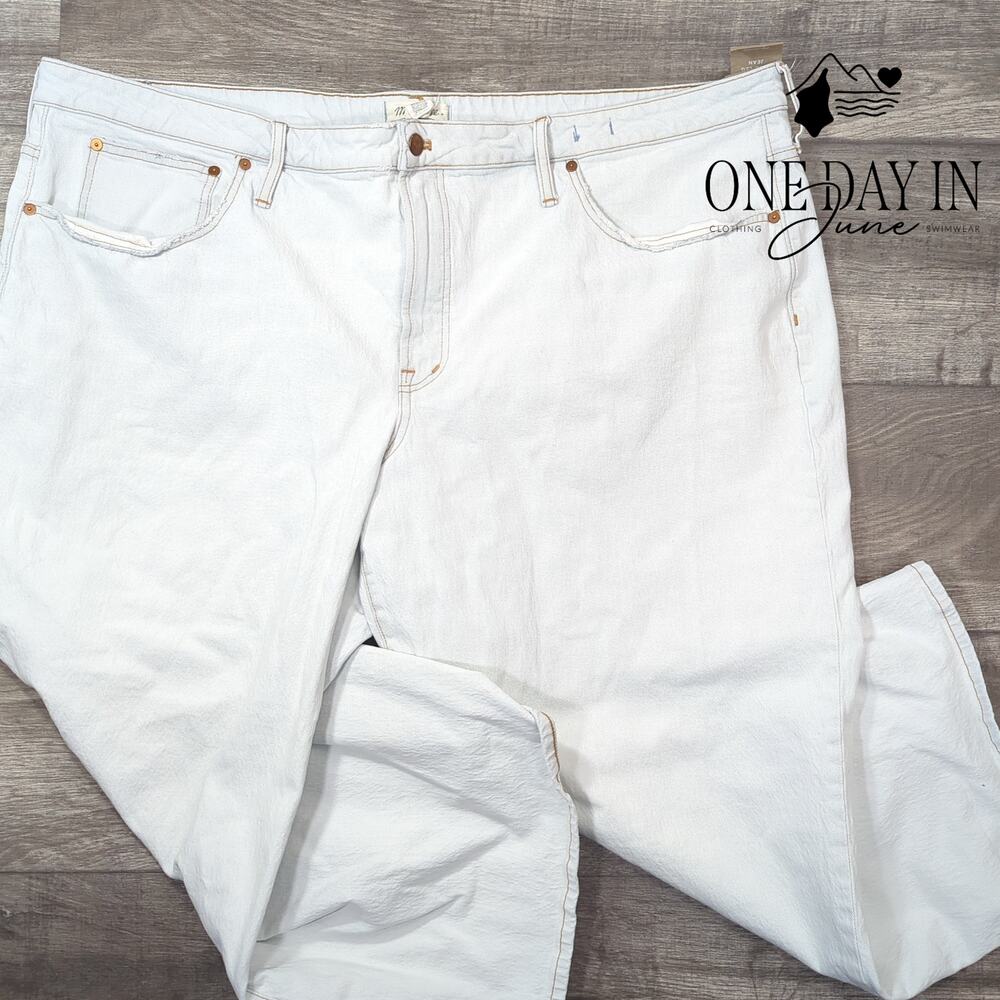 Madewell The Perfect Vintage Wide Leg Jeans White NWT Plus Size 26W